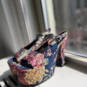 Jeffrey Campbell Thick Platform Floral Heel